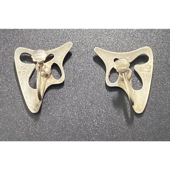 Georg Jensen Denmark Sterling Silver Splash Earrings #119, Henning Koppel